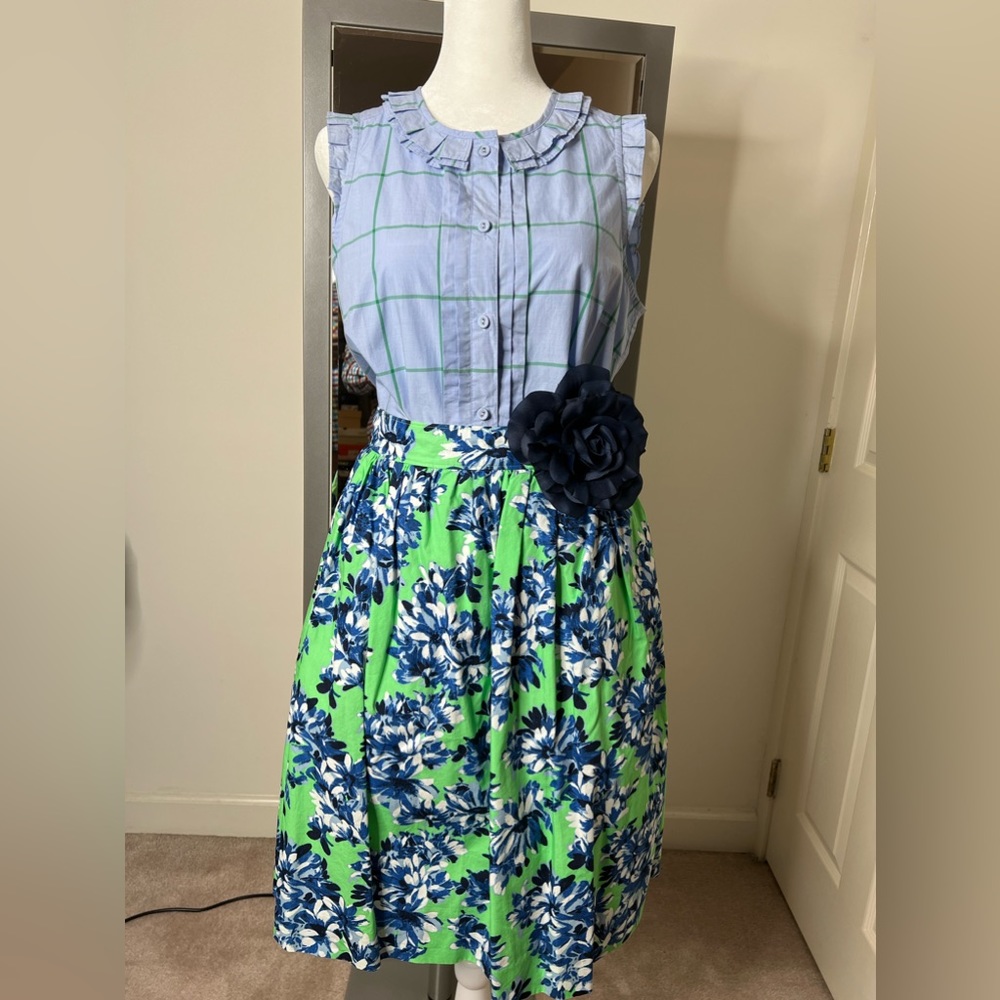 J. Crew Green & Blue Plaid Sleeveless Top